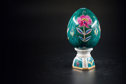 Яйцо пасхальное Зеленое с птицей, арт 60.09645.00.1