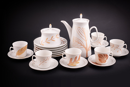 Сервиз кофейный форма Молодежная, рисунок Сентябрь на 6 персон 20 предметов, арт 61.21022.00.1