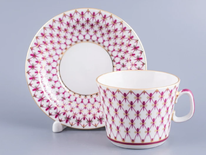 Чашка с блюдцем чайная 200 мл форма Молодежная рисунок Сетка-Блюз 2 арт. 81.24869.00.1, 