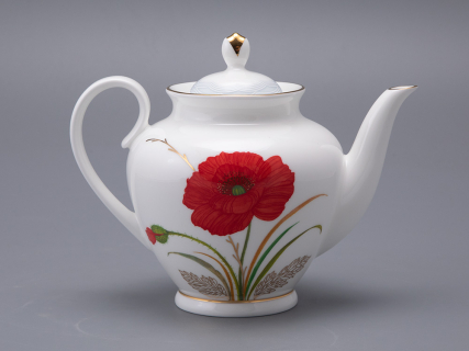 Сервиз чайный форма Весенняя 2 рисунок Маки на 6 персон 14 предметов, арт. 81.34140.00.1, 