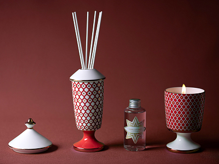 Подарочный Набор Свеча ароматическая рисунок Скарлетт 2 аромат Нежный пион, арт. 81.31001.00.1