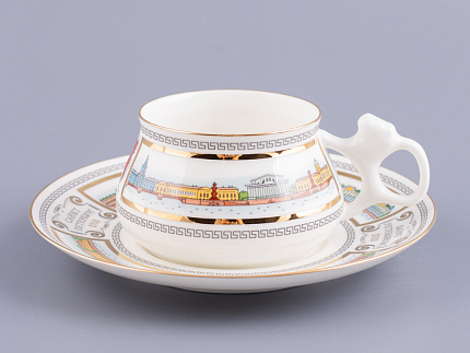 Чашка с блюдцем кофейная 180 мл.,  форма Билибина, рисунок Набережные Невы арт. 81.15737.00.1