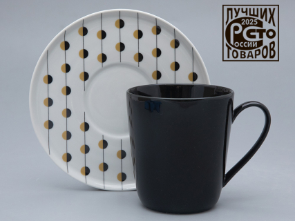 Чашка с блюдцем чайная форма Колокол рисунок Балтийский берег 1, арт. 81.31862.00.1, 