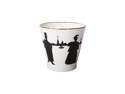 Чашка с блюдцем кофейная 80 мл.,  форма Черный кофе, рисунок Прогулка арт. 81.14926.00.1