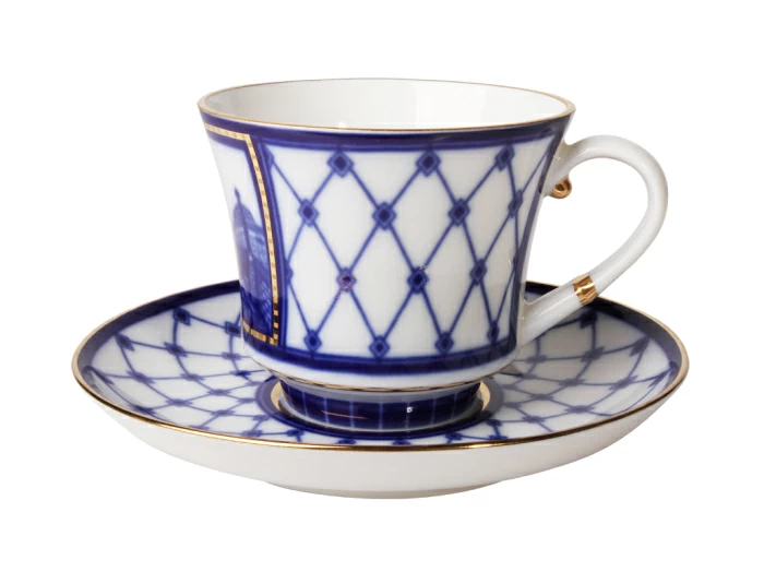 Чашка с блюдцем чайная 220 мл форма Банкетная рисунок Мост Пестеля арт. 81.16038.00.1, 