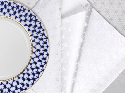 Подарочный набор 6 салфеток 45х45 Кобальтовая сетка Белая арт. 14.01070.03, 