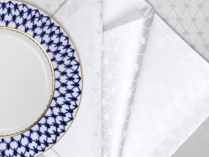 Подарочный набор 6 салфеток 45х45 Кобальтовая сетка Белая арт. 14.01070.03, 