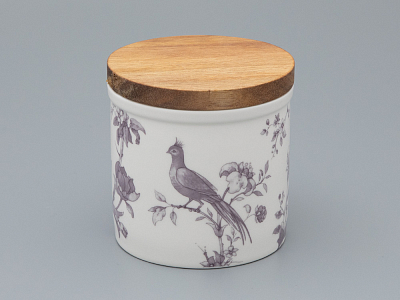 Набор банок с деревянной крышкой (3 предмета) форма Стандартная, рисунок Monplaisir Violet, арт 42.00062.00.1