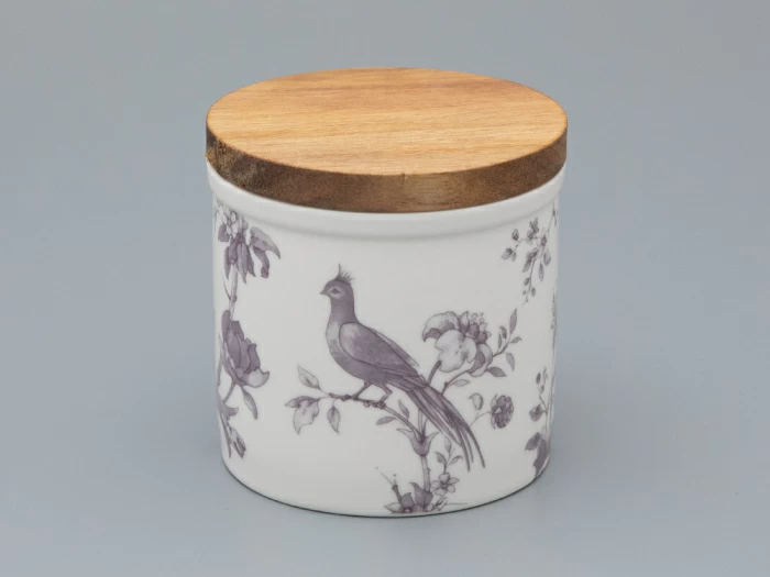 Набор банок с деревянной крышкой (3 предмета) форма Стандартная, рисунок Monplaisir Violet, арт 42.00062.00.1, 