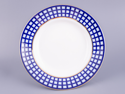 Тарелка 220 мм Глубокая Кобальтовая клетка арт. 80.04052.00.1, 