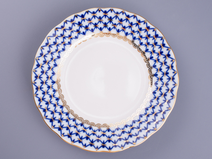 Трехпредметный комплект кофейный форма Тюльпан рисунок Кобальтовая сетка 140 мл арт. 81.10104.00.1, 