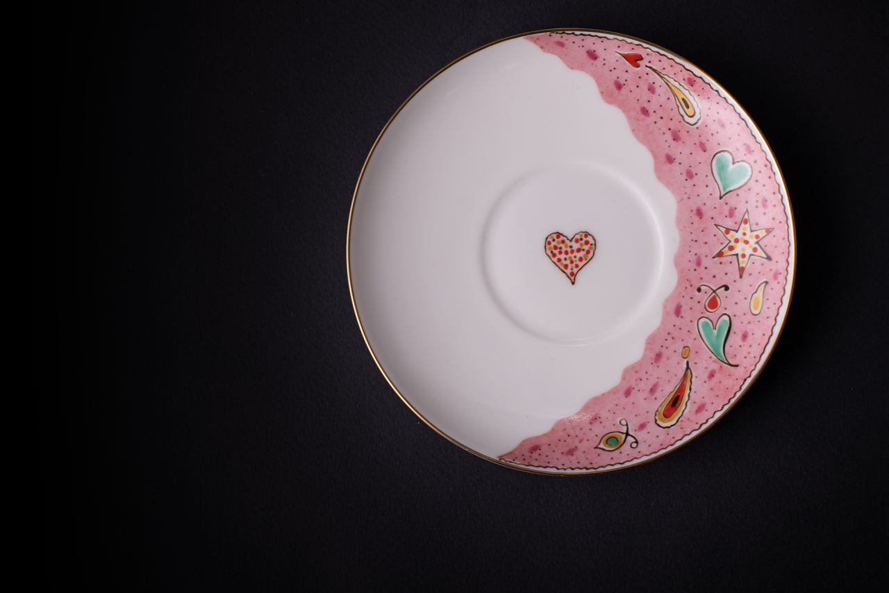 Чашка с блюдцем кофейная 180 ., форма Ландыш, рисунок Сердечное поздравление, арт 61.21046.00.1, 