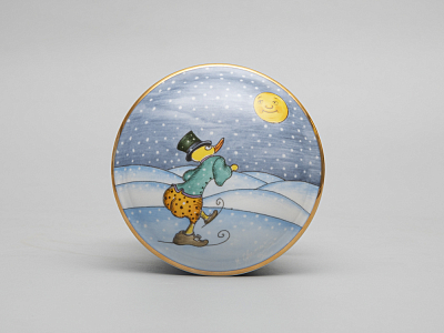 Туалетная коробочка форма Круглая рисунок Зима. Утенок арт. 81.31063.00.1