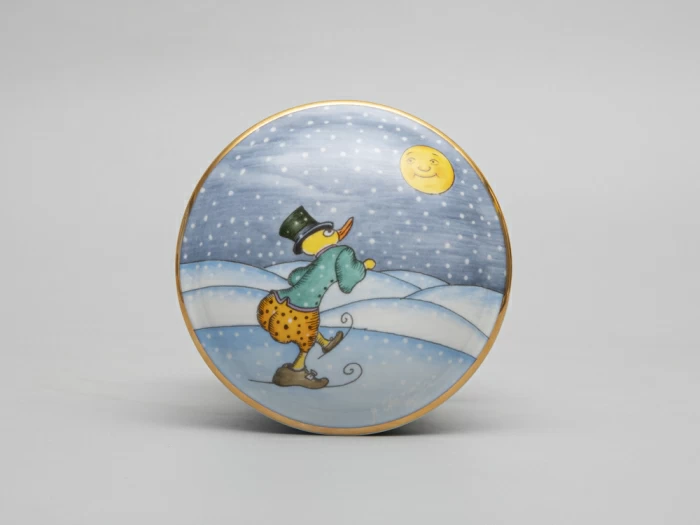 Туалетная коробочка форма Круглая рисунок Зима. Утенок арт. 81.31063.00.1, 