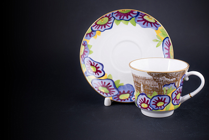 Сервиз чайный 5 предметов на 2 персоны, Город золотой, форма Банкетная, арт 61.21021.00.1