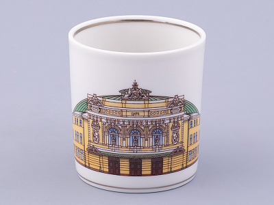 Чашка с блюдцем чайная, форма Гербовая, рисунок Серебряный город 4, арт. 81.32587.00.1