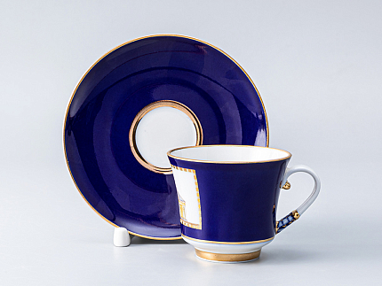 Чашка с блюдцем кофейная 145 мл.,  форма Банкетная,  рисунок Классика Петербурга 52% №4 арт. 81.18111.00.1