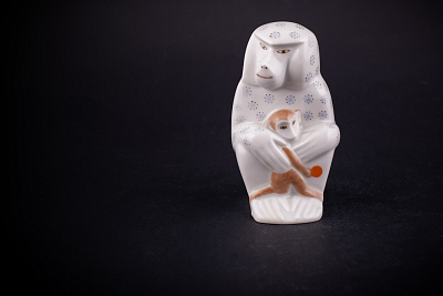 Скульптура Павиан с детенышем, Снежинки, арт 62.08841.00.1