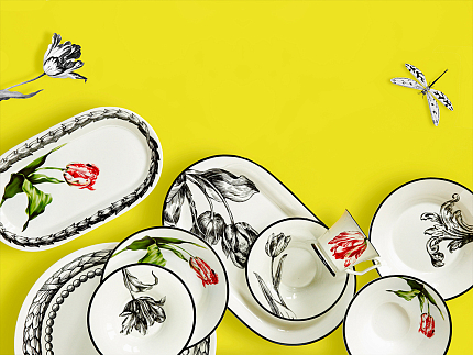 Блюдо круглое 310 мм в подарочной упаковке, форма Юлиана, рисунок Волшебный сад III, арт. 81.34189.00.1