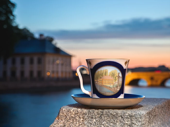 Бокал с блюдцем форма Ленинградский рисунок Летний сад Петра I арт. 81.31479.00.1, 