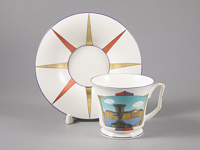 Чашка с блюдцем чайная, форма Юлия рисунок Петербургские картинки. Невские берега, арт. 81.29022.00.1