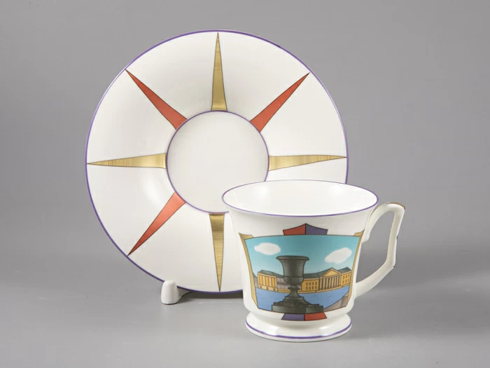 Чашка с блюдцем чайная, форма Юлия рисунок Петербургские картинки. Невские берега, арт. 81.29022.00.1, 