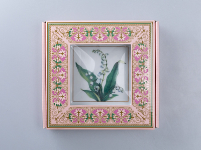 Подставка для мелочей в подарочной упаковке, форма Квадратная, рисунок Ландыш Майский, арт 81.34213.00.1