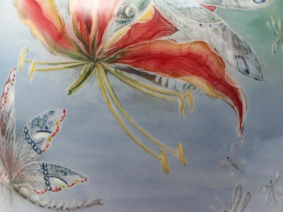 Ваза форма Ламповая рисунок Танец стрекоз арт. 80.88194.00.1