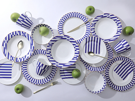 Тарелка глубокая 235 мм Стандартная-2 рисунок Да и нет Синий арт. 80.44733.00.1