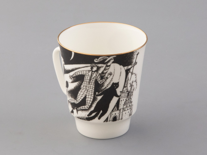 Чашка с блюдцем 165 мл форма Майская рисунок Русские писатели Булгаков, арт. 81.33387.00.1, 