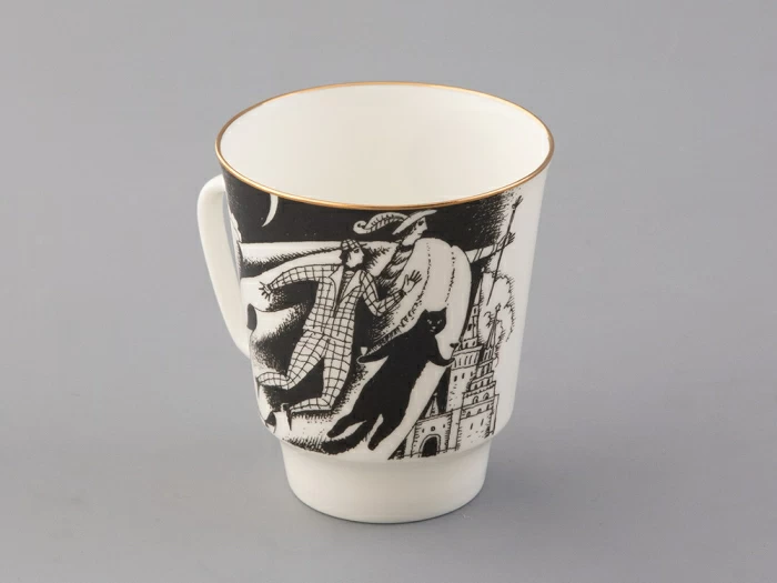 Чашка с блюдцем 165 мл форма Майская рисунок Русские писатели Булгаков, арт. 81.33387.00.1, 