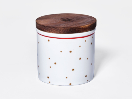 Набор банок 80 мм с деревянной крышкой (3 предмета), в подарочной упаковке, форма Стандартная, рисунок Календа, арт 42.00071.00.1, 