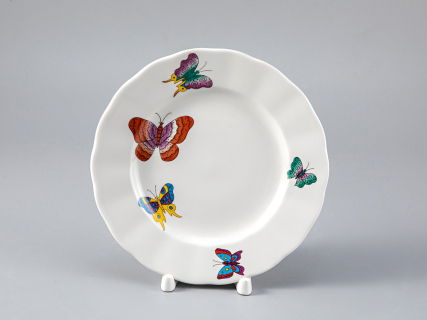 Тарелка мелкая 180 мм, форма Тюльпан, рисунок Шафрановые бабочки, арт. 80.37229.00.1, 