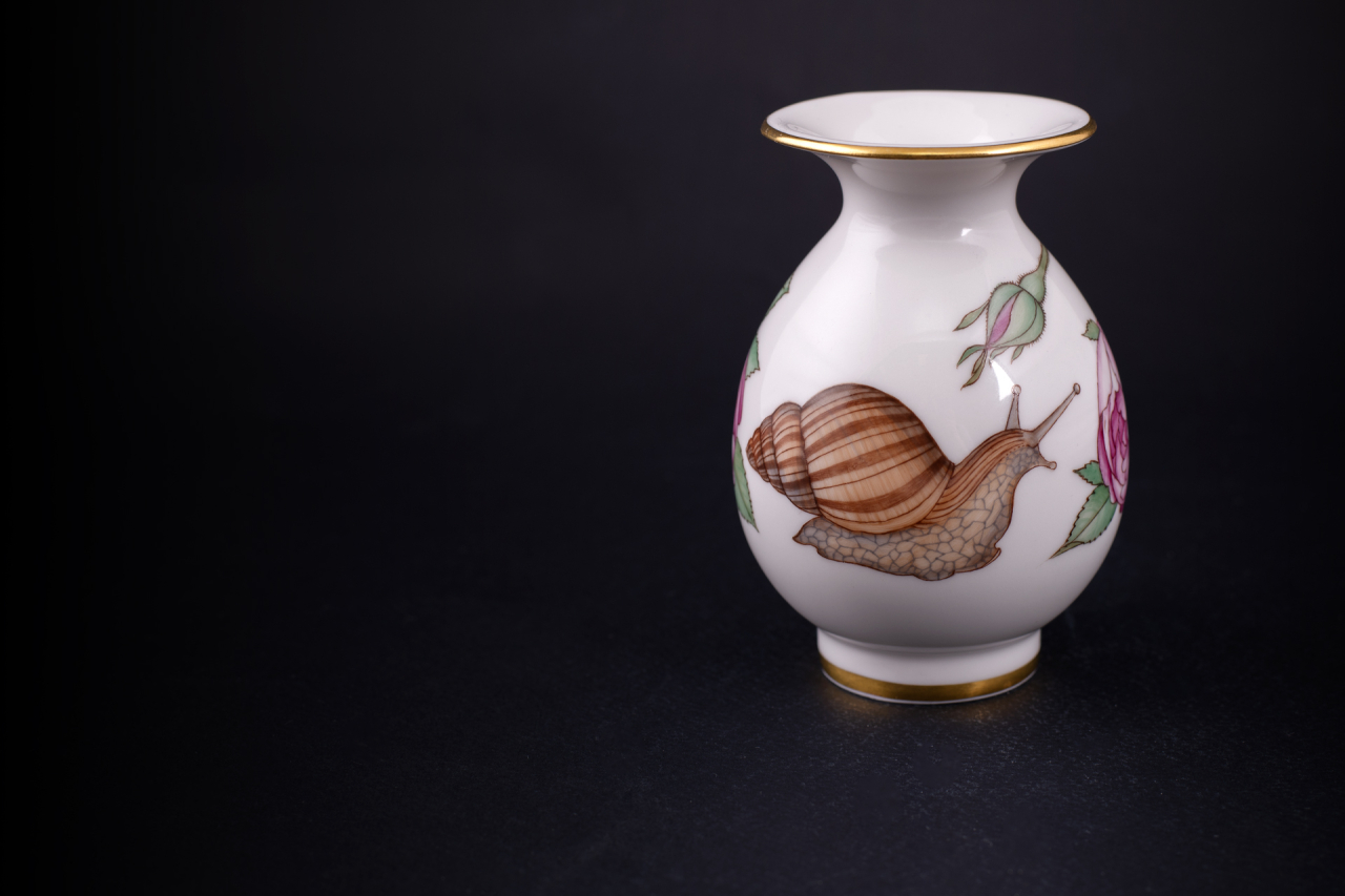 Ваза Улитка и розовый куст, на форме Березка № 6, арт 60.09237.00.1, 