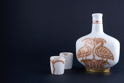 Набор для вина, Графин и 2 стопки, рисунок Диво, арт 61.21072.00.1