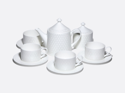 Сервиз чайный на 4 персоны 10 предметов в подарочной упаковке, форма Идиллия, рисунок Жемчужная сетка, арт. 81.34970.00.1, 