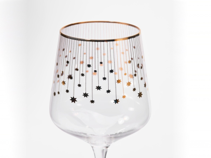 Набор из 2-х бокалов для вина 430 мл в подарочной упаковке, рисунок Азур золотой, арт 14.11447.07, 