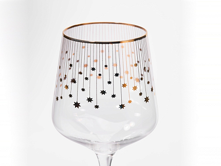 Набор из 2-х бокалов для вина 430 мл в подарочной упаковке, рисунок Азур золотой, арт 14.11447.07