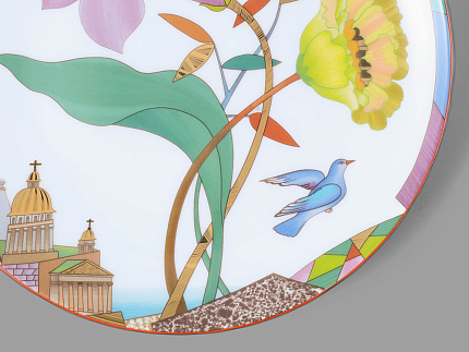 Декоративная тарелка 275 мм форма Эллипс рисунок Лиловый вечер арт. 80.83755.00.1