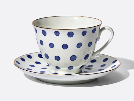 Чашка с блюдцем чайная форма Весенняя рисунок Polka dot арт. 81.28727.00.1