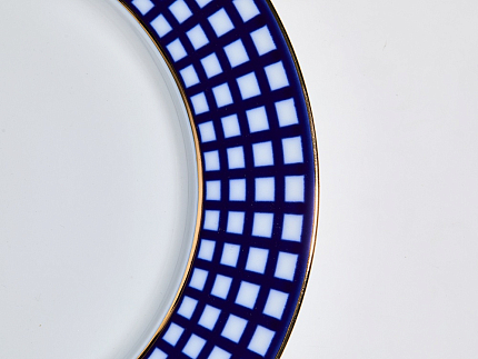 Сервиз столовый на 6 персон 21 предмет, форма Европейская, рисунок Кобальтовая клетка, арт. 81.11329.00.1