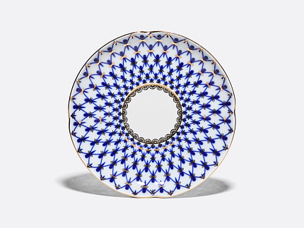 Чашка с блюдцем и с крышкой чайная 250 мл форма Подарочная-2 рисунок Кобальтовая сетка арт. 81.15419.00.1