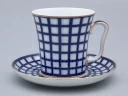 Бокал с блюдцем Ленинградский Кобальтовая клетка 360 мл арт. 81.17615.00.1, 