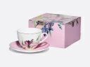 Чашка с блюдцем L’Art des Fleurs (Искусство цветов) в подарочной упаковке, форма Весенняя 2, рисунок Роузи, арт 81.33402.00.1, 