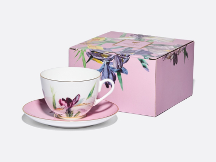Чашка с блюдцем L’Art des Fleurs (Искусство цветов) в подарочной упаковке, форма Весенняя 2, рисунок Роузи, арт 81.33402.00.1, 