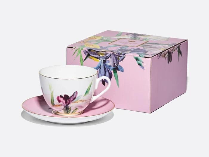 Чашка с блюдцем L’Art des Fleurs (Искусство цветов) в подарочной упаковке, форма Весенняя 2, рисунок Роузи, арт 81.33402.00.1, 
