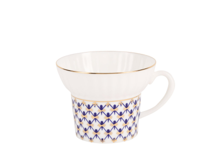 Трехпредметный комплект чайный форма Волна рисунок Кобальтовая сетка 155 мл арт. 81.15669.00.1, 