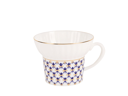 Трехпредметный комплект чайный форма Волна рисунок Кобальтовая сетка 155 мл арт. 81.15669.00.1