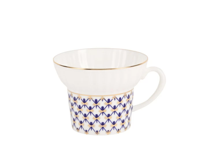 Трехпредметный комплект чайный форма Волна рисунок Кобальтовая сетка 155 мл арт. 81.15669.00.1, 