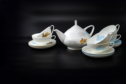 Сервиз чайный 13 предметов на 6 персон, Снежное утро, на форме Купольная, арт 61.20983.00.1